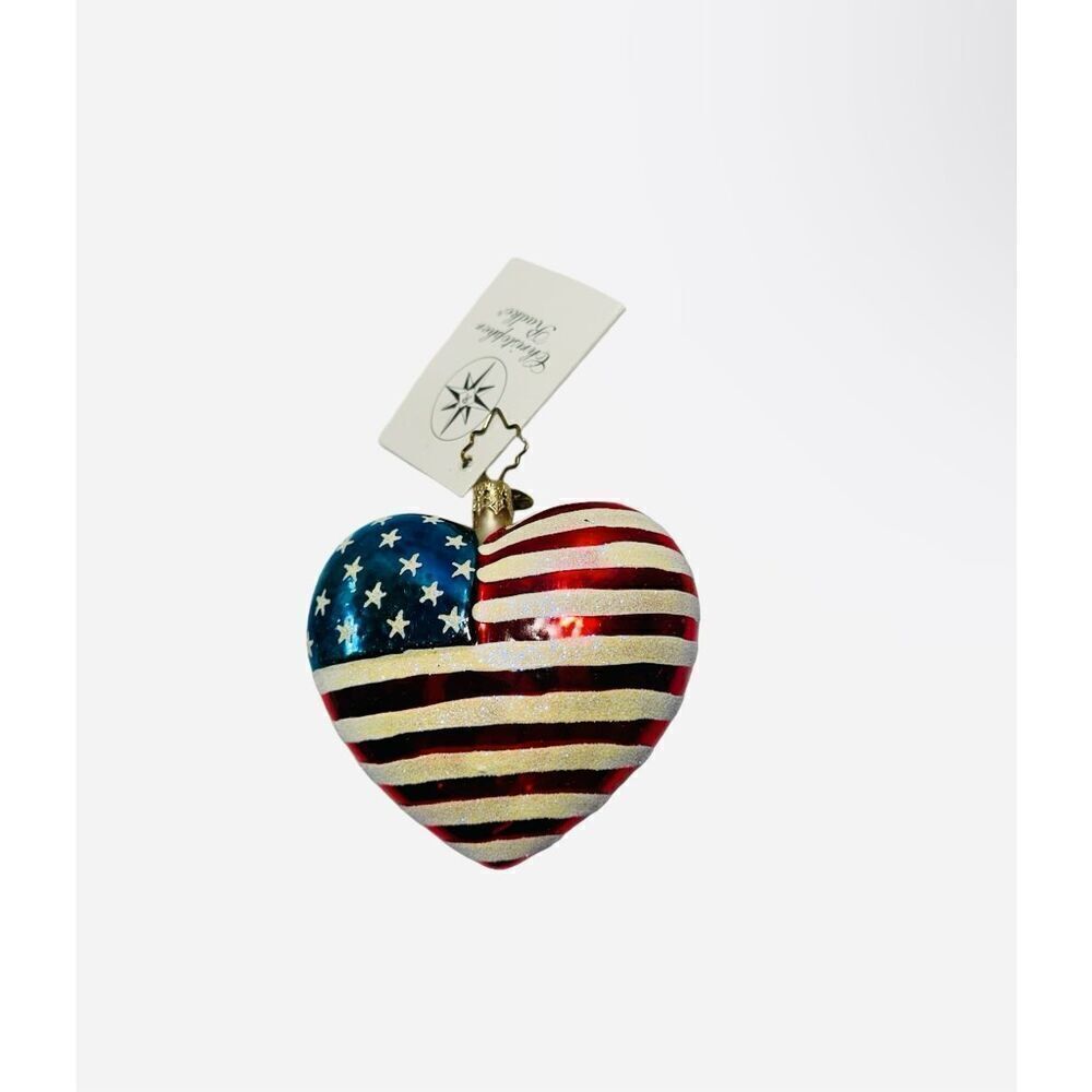Christopher Radko Commemorating 911 Brave Heart Ornament American Red Cross